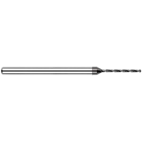 Miniature Drill 0.0550" (1.4 mm) Drill DIAx0.4130" Flute L Carbide Drill, 2 Flutes